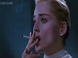  Celeb Sharon Stone flashing her pussy 