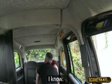  Redhead babe exhibits a decent sex inside the taxicab 
