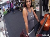  Amateur babe pawns her Cello and fucked 