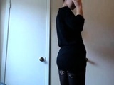  Gorgeous Solo Beauty In Stockings Shows Her Massive Ass 