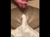 
           Using lotion to masterbate, look at that thick load at the end ! 
        