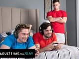 
           ADULT TIME - Jealous Stepbro Trevor Brooks Begs Julian Brady & His Jock BF Jay Tee For A THREESOME! 
        